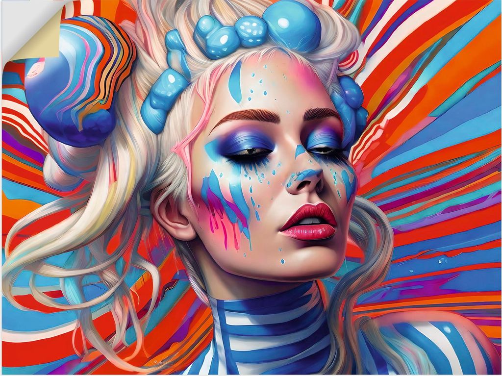 ARTland Wandbild, selbstklebend Psychedelisch blond II Größe: 60x45 cm