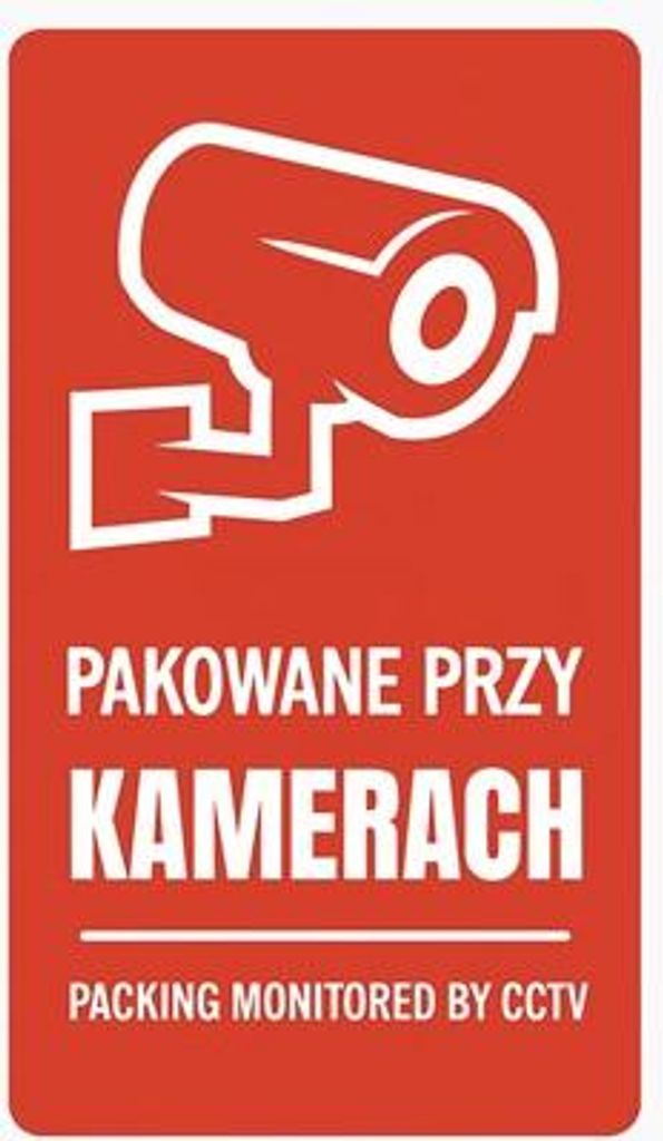 Warnaufkleber „BEI KAMERAS VERPACKT“ 100 x 50 mm, 100 Stück