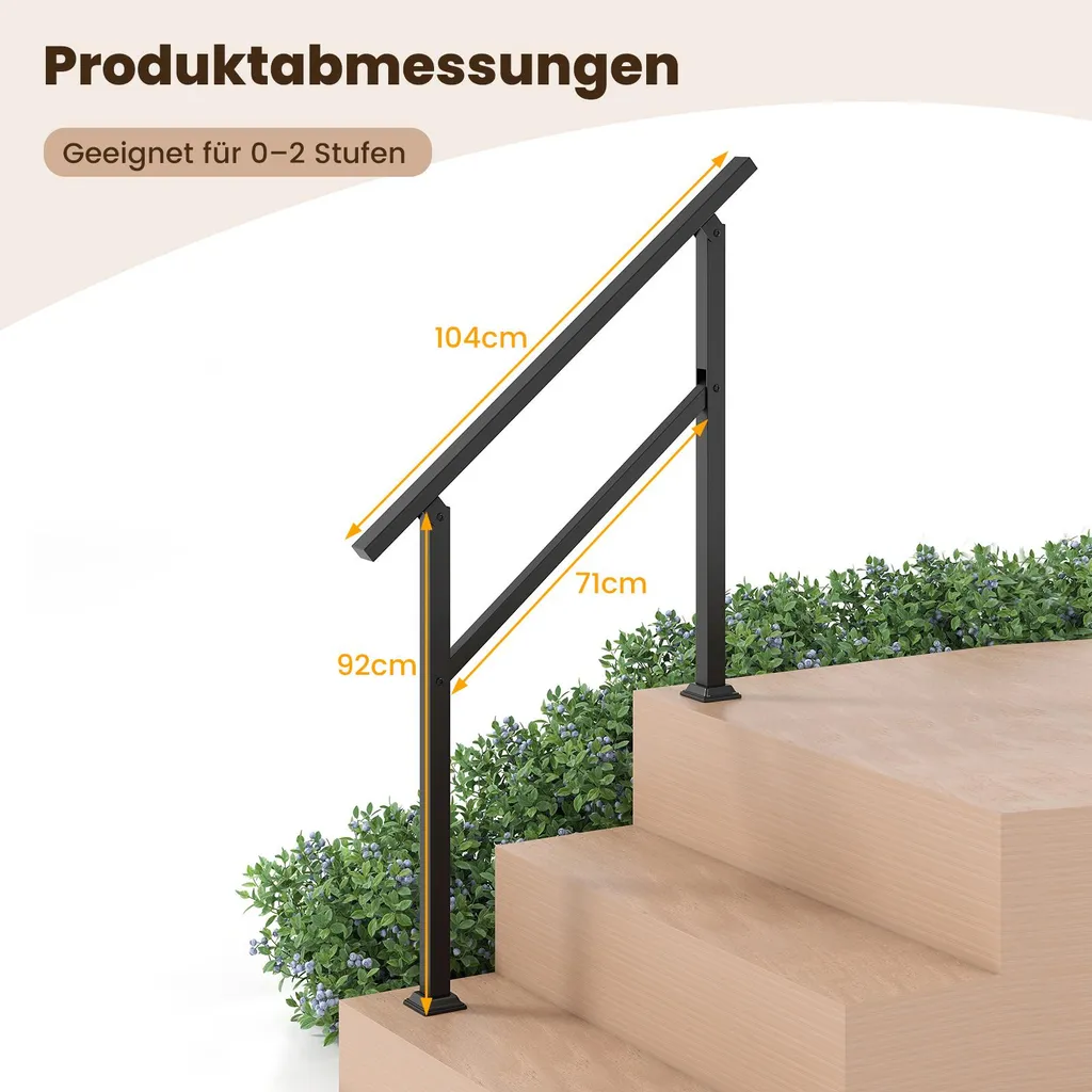Rampe d'escalier de 104cm avec réglage d'angle flexible pour l'entrée - 3