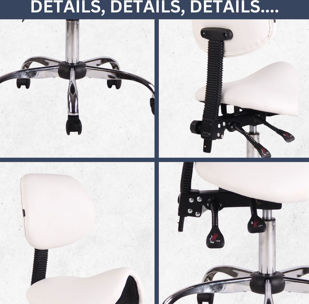 DELUKE® Sattelhocker mit Lehne KOLLI | Höhenverstellbar, Produktbild 5