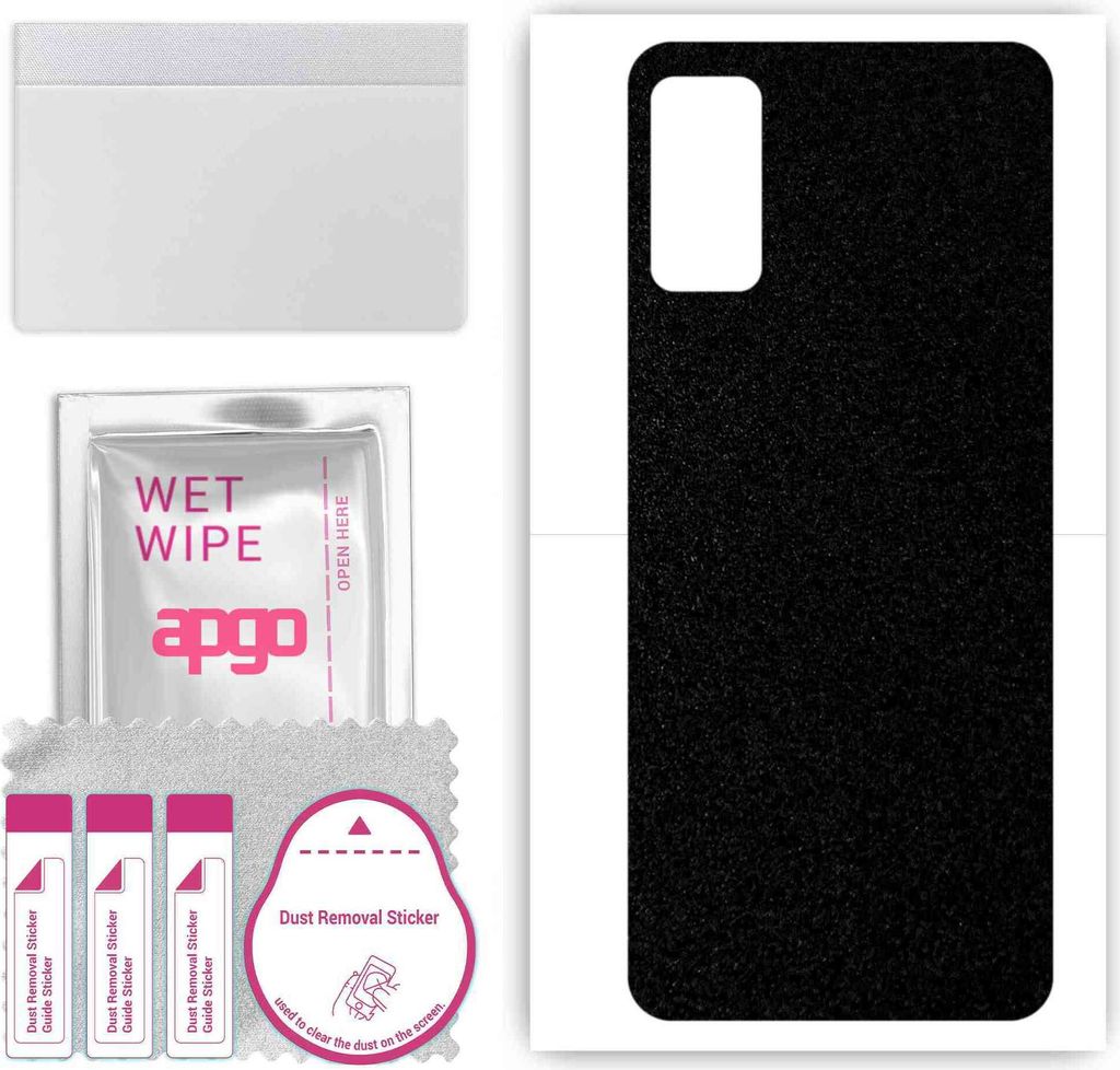 apgo Rückseite Schutzfolie, Skin, kompatibel mit Wiko Power U20, Hinten Displayschutzfolie aus Vinylfolie, kratzfest, einfache Montage - Mattschwarz