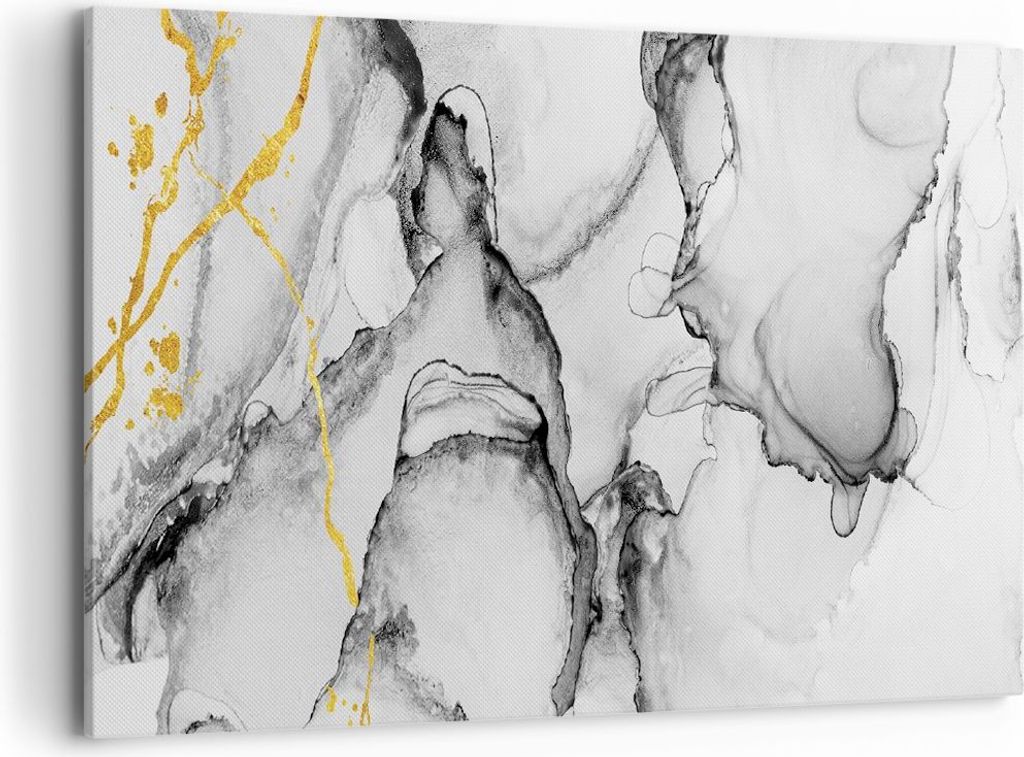 Bild auf Leinwand - Leinwandbild - Einteilig - Stein Abstraktion Kontrast - 100x70cm - Wand Bild - Wanddeko - Wandbilder - Leinwanddruck - Bilder -...