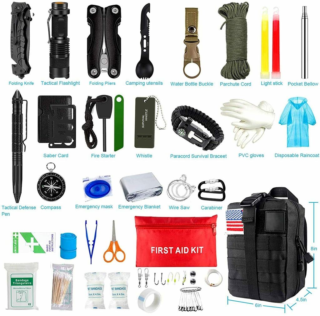 Schwarz)Außen Notfall Survival Gear Kit Set