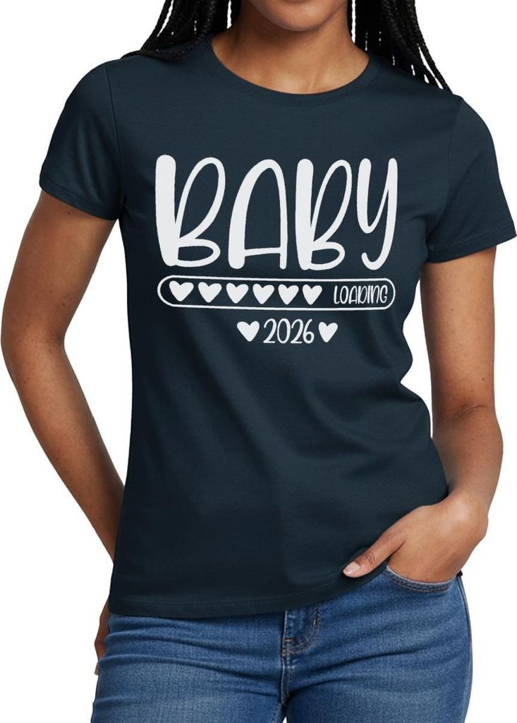 Spreadshirt Baby 2026 loading Frauen T-Shirt, S, Navy