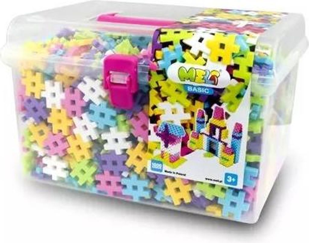 Klocki Meli Basic Roze Reisdoos, 1000 stuks - Productafbeelding 