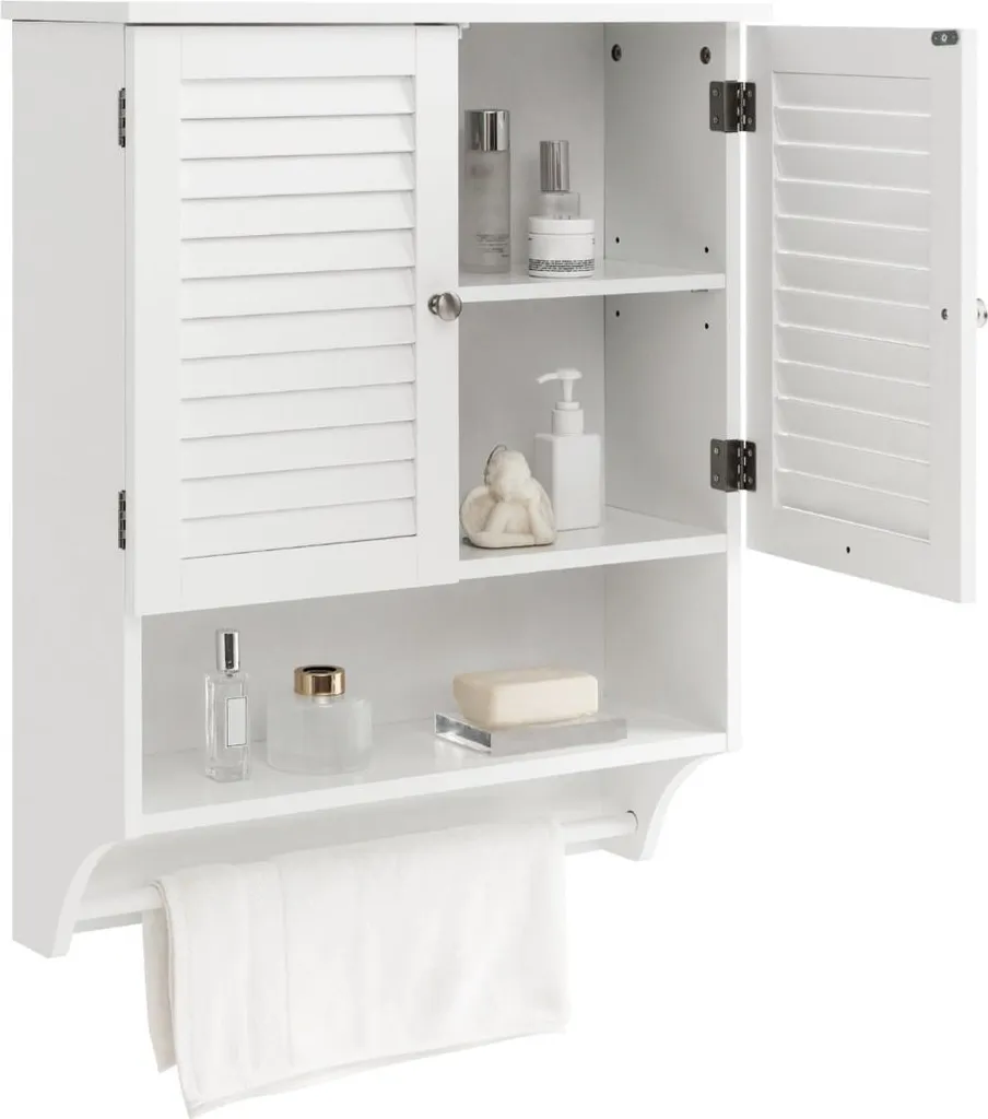 Petite armoire de salle de bain murale blanche pour ranger vos WC