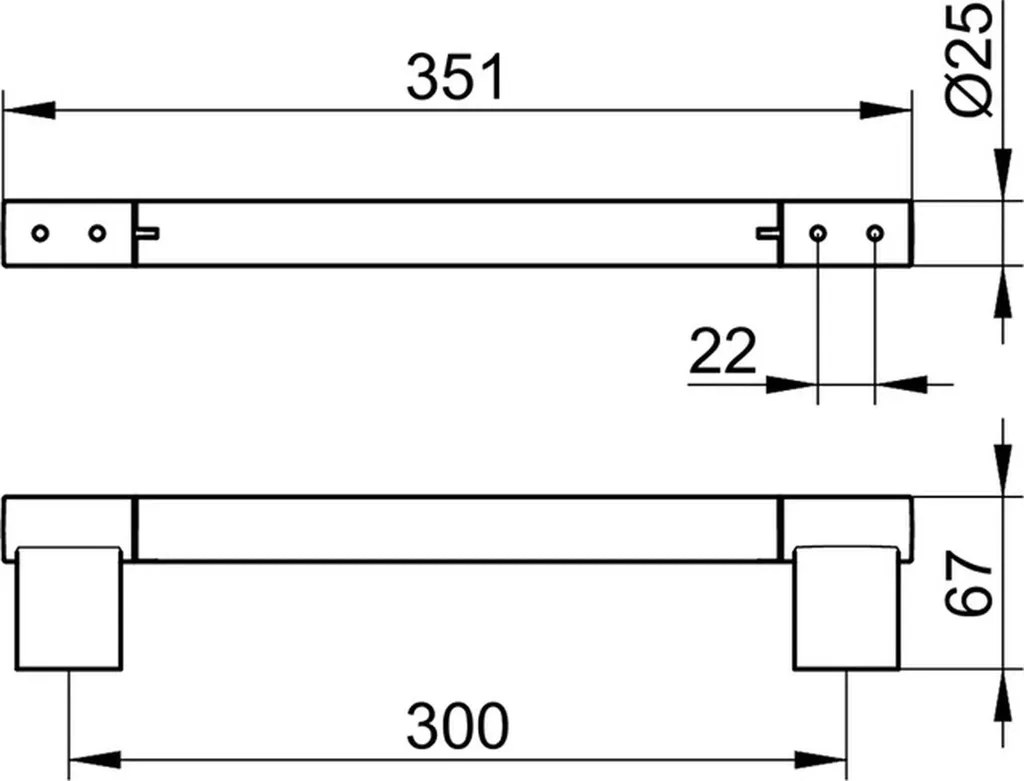 Maniglia per vasca Keuco Plan 300 mm cromata - 3