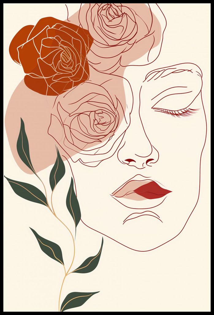 Plakat 61x90,5cm Beige und Gesicht