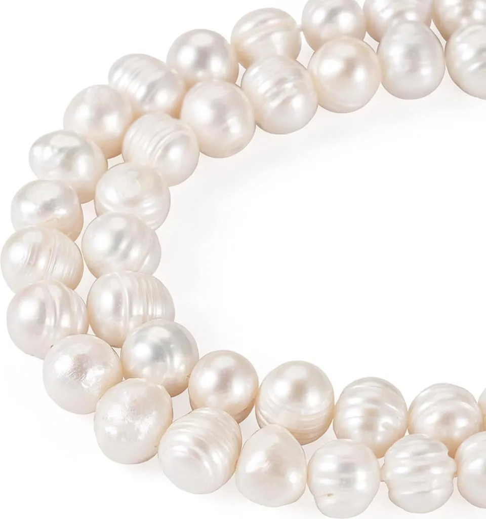 Perles de culture en vrac blanches naturelles pour bracelet de mariée