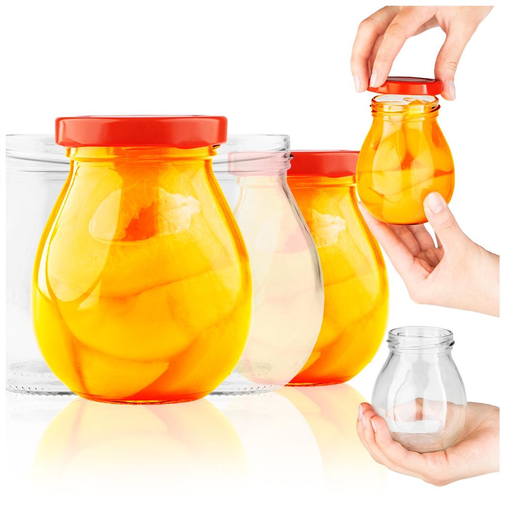SuperButelki.pl - 50er Set Glasgläser 245 ml mit Schraubverschluss 58 mm, Set mit 0,245 l Deckeln, für Konserven, Pickles, Set mit 0,245 l