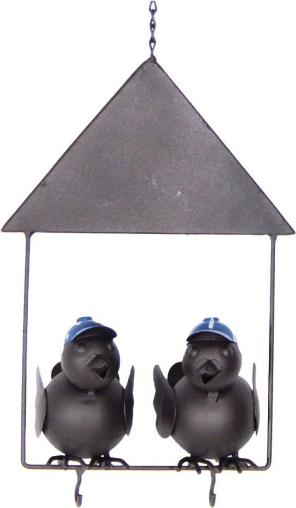 Meisenknödelhalter 2 Vögel im Haus 61x17x8 cm Metall Futterspender Futterstation