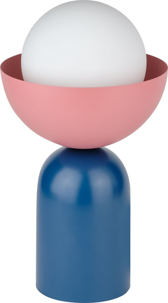 OSRAM Decor Bowl Tischleuchte E14 Blau/Pink 200mm, Tischlampe, Metall, Glas, mit kontrastreichen Farbtönen