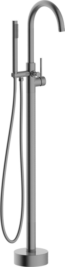 Balneo Freistehende Badewannenarmatur anthrazit Edelstahl | Bodenstehend Wannenarmatur CASCADE GUN METAL