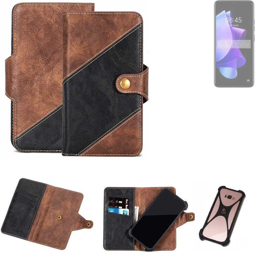 K-S-Trade Handyhülle Schutzhülle Bookstyle Case kompatibel mit Tecno Pop 7 Klapphülle Cover Hülle Schutztasche 1x