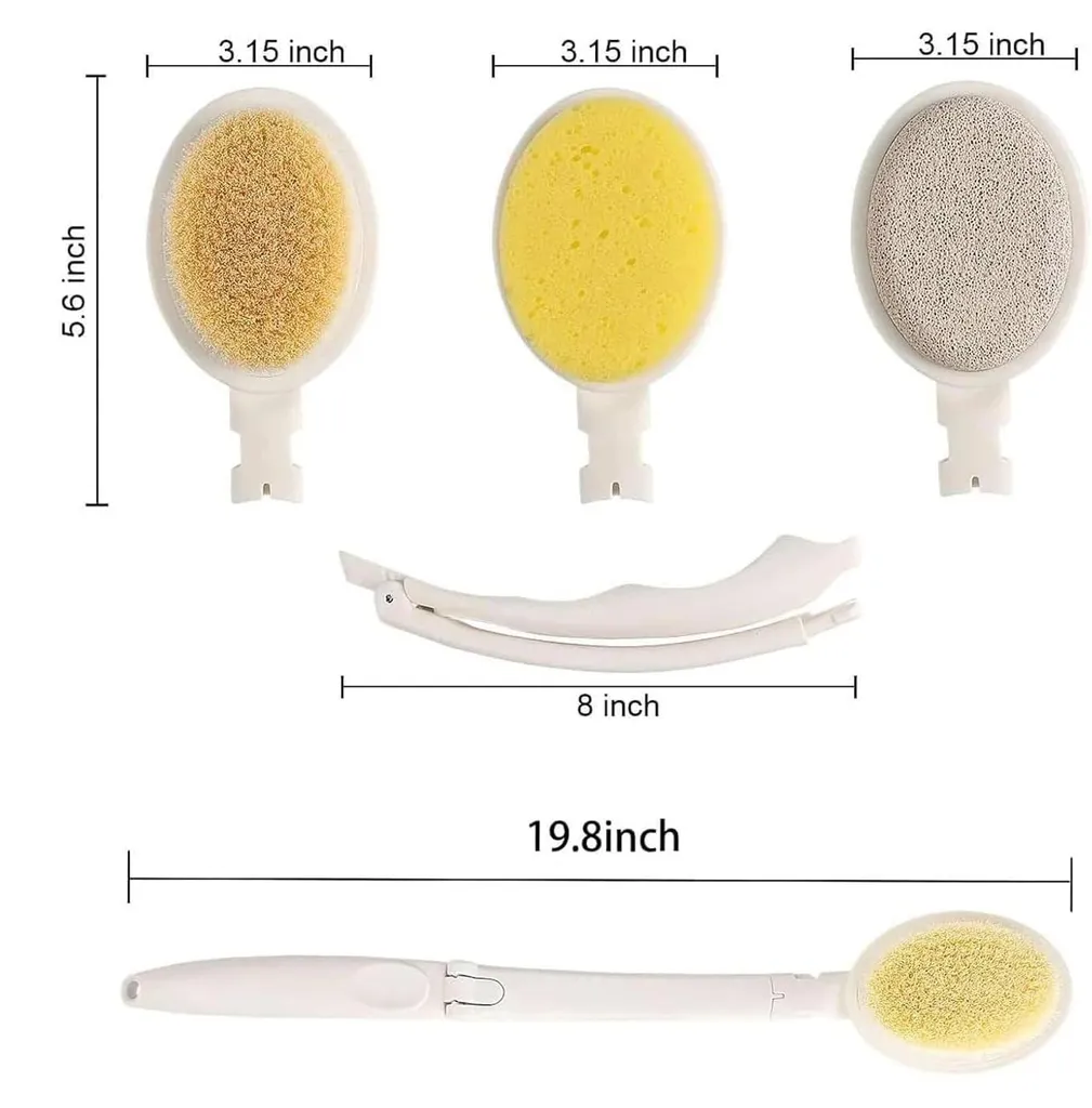 Applicateur de lotion pour le dos 3-en-1 avec brosse de douche interchangeable - 2