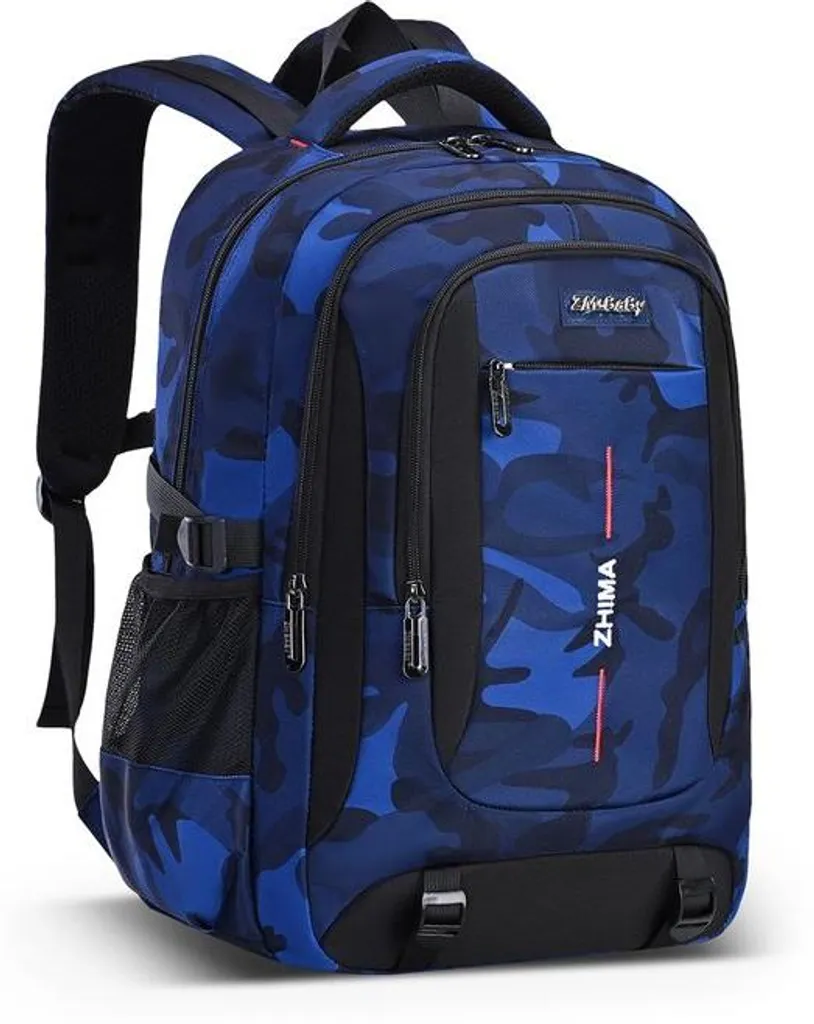 Sac à dos d'école bleu camouflage idéal pour transporter les manuels A4