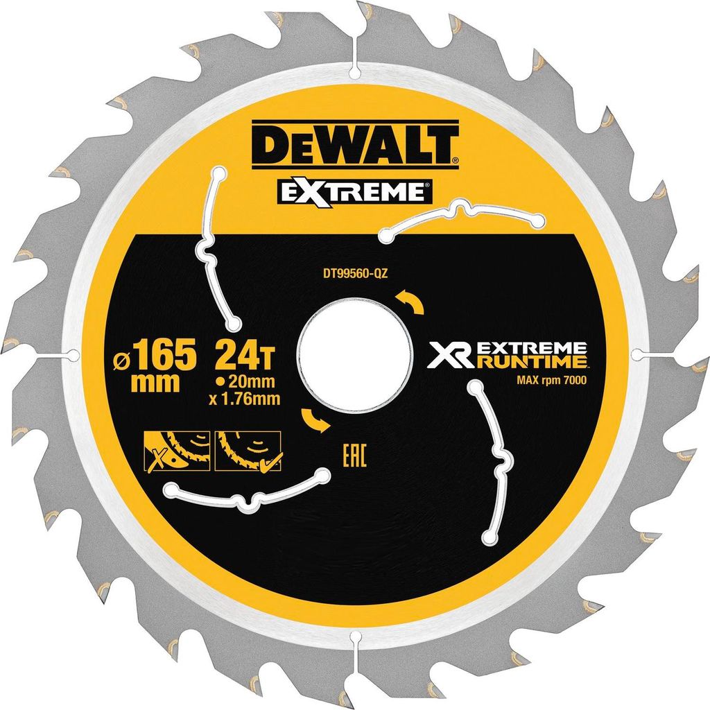 Kreissägeblatt Akku DT99560, 165mm / 20mm