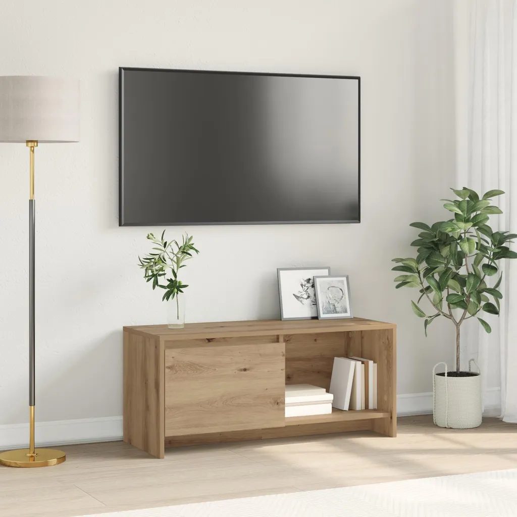 Banc TV aspect chêne naturel 90 cm vidaXL pour salon et petit appartement