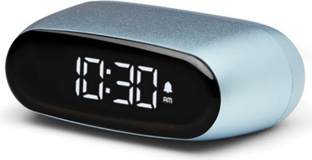 Réveil Lexon Minut Bleu Clair : Petit Format en Aluminium et Rechargeable