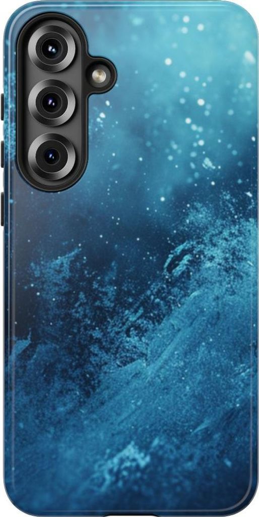 Blaues Eis- und Schnee-Design mit filmischer Textur – Hülle Kompatibel mit Samsung Galaxy S25 Plus