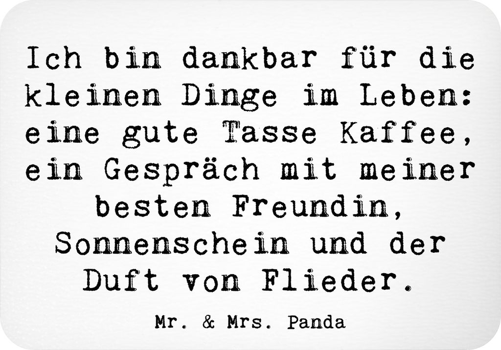 Mr. & Mrs. Panda magnet Spruch Dankbarkeit für kleine Dinge - Weiß - Geschenk, Zitat, Achtsamkeit, Duft von Flieder, whiteboardmagnet, Stimmung, ...
