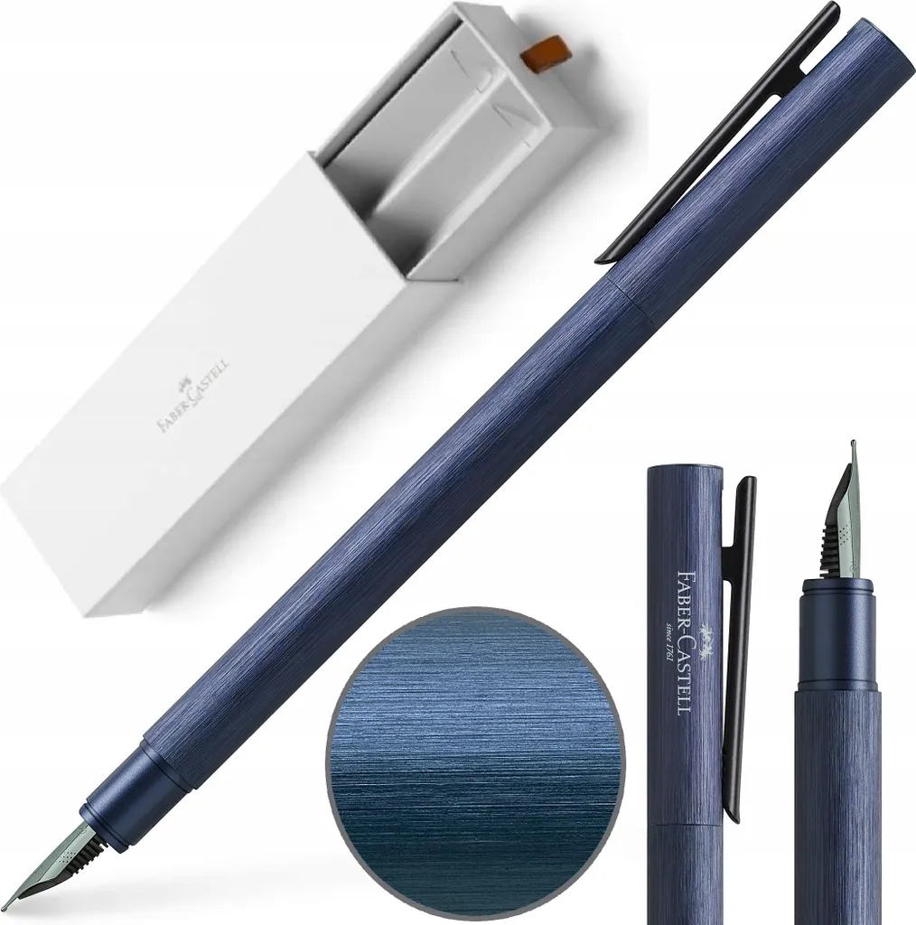 Stylo plume Faber-Castell Neo Slim bleu marine fin pour une écriture fluide