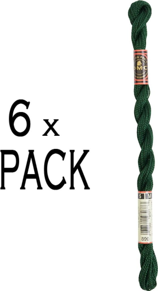 6x DMC Perlgarn Stärke 5, 15 m, 115AR/5-890, VPE