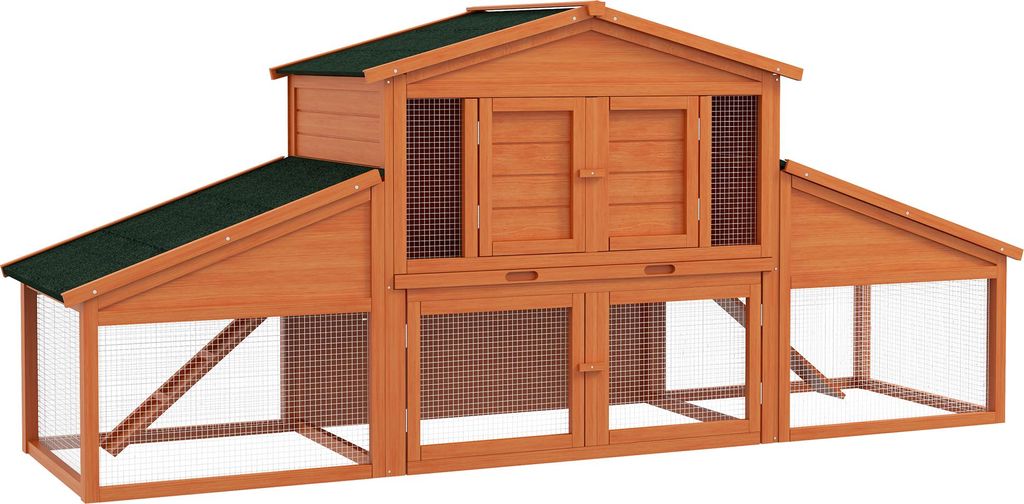 PawHut Clapier cage š€ lapins rongeurs XXL 2 šŠtages 2 Image du produit 