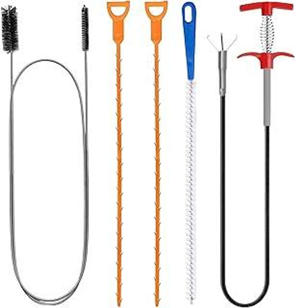 5 Stück Abflussreiniger Spirale, Abfluss Rohrreinigungsspirale Paket, Doppelkopf Rohrreinigungsbürste,Abflussbürste Rohrreiniger Abflussspirale ...