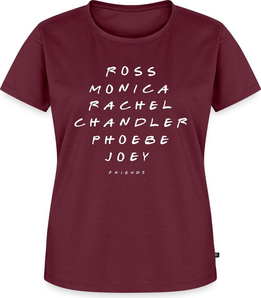 Spreadshirt Friends Ross Monica Rachel Chandler Phoebe Joey Frauen Premium T-Shirt, 3XL, Burgunderrot
