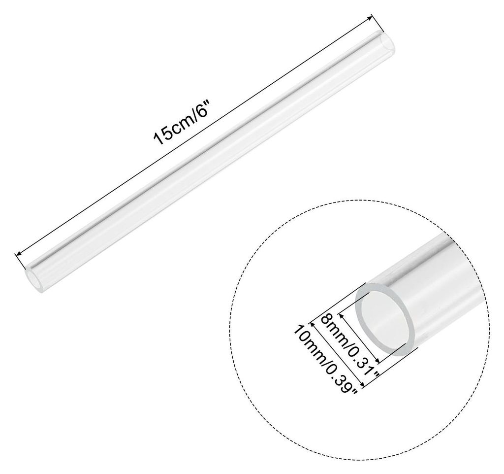 4 Stš¹ck PVC Transparent Rohr, Innendurchmesser 8mm Durchmesser 10mm L?NGE 150mm Acryl Kunststoffrohr fš¹r Lampenbau, Stehlampen, M?bel