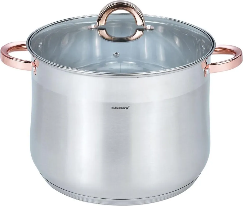 Klausberg KB7795 Pentola Acciaio Inox 13L 28cm Gastro Induzione