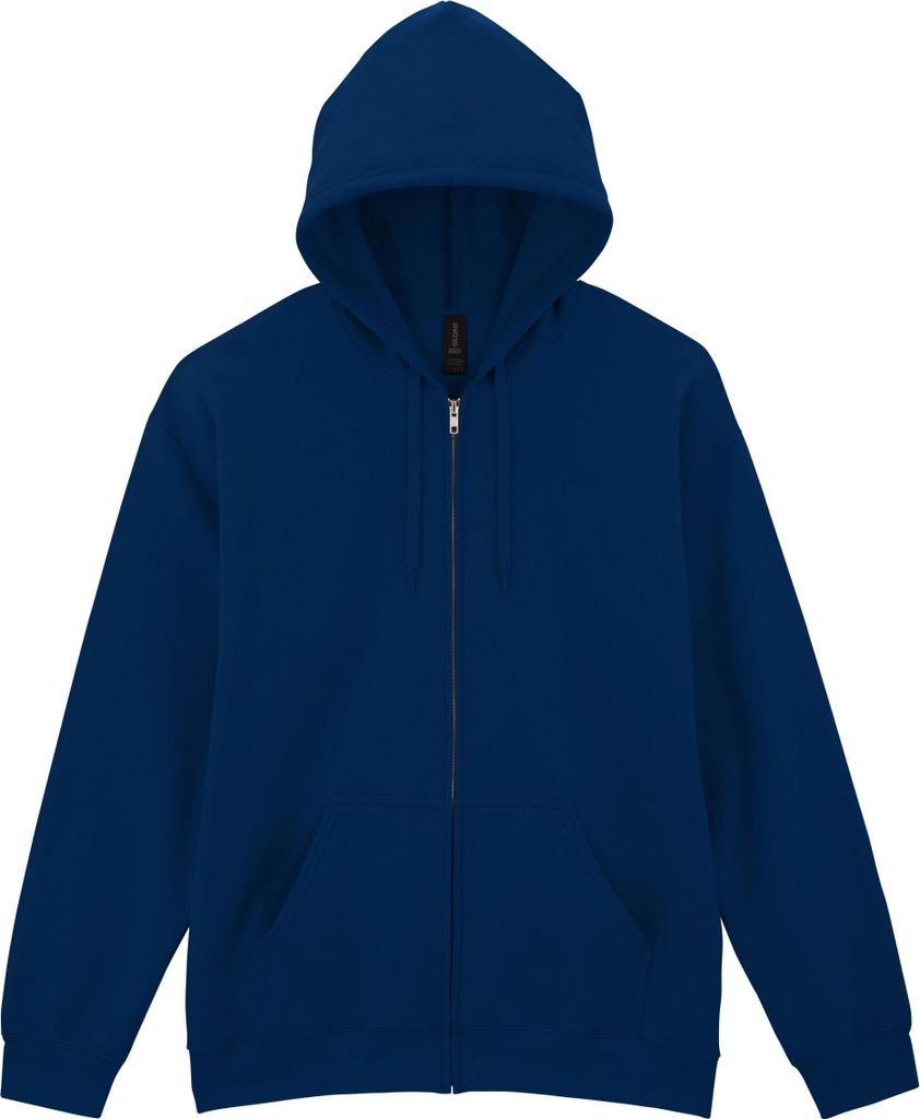 Gildan - "Softstyle" Hoodie mit durchgehendem Reißverschluss für Herren/Damen Uni, Mittelschwer, Fleece BC7165 (L) (Dunkles Marineblau)