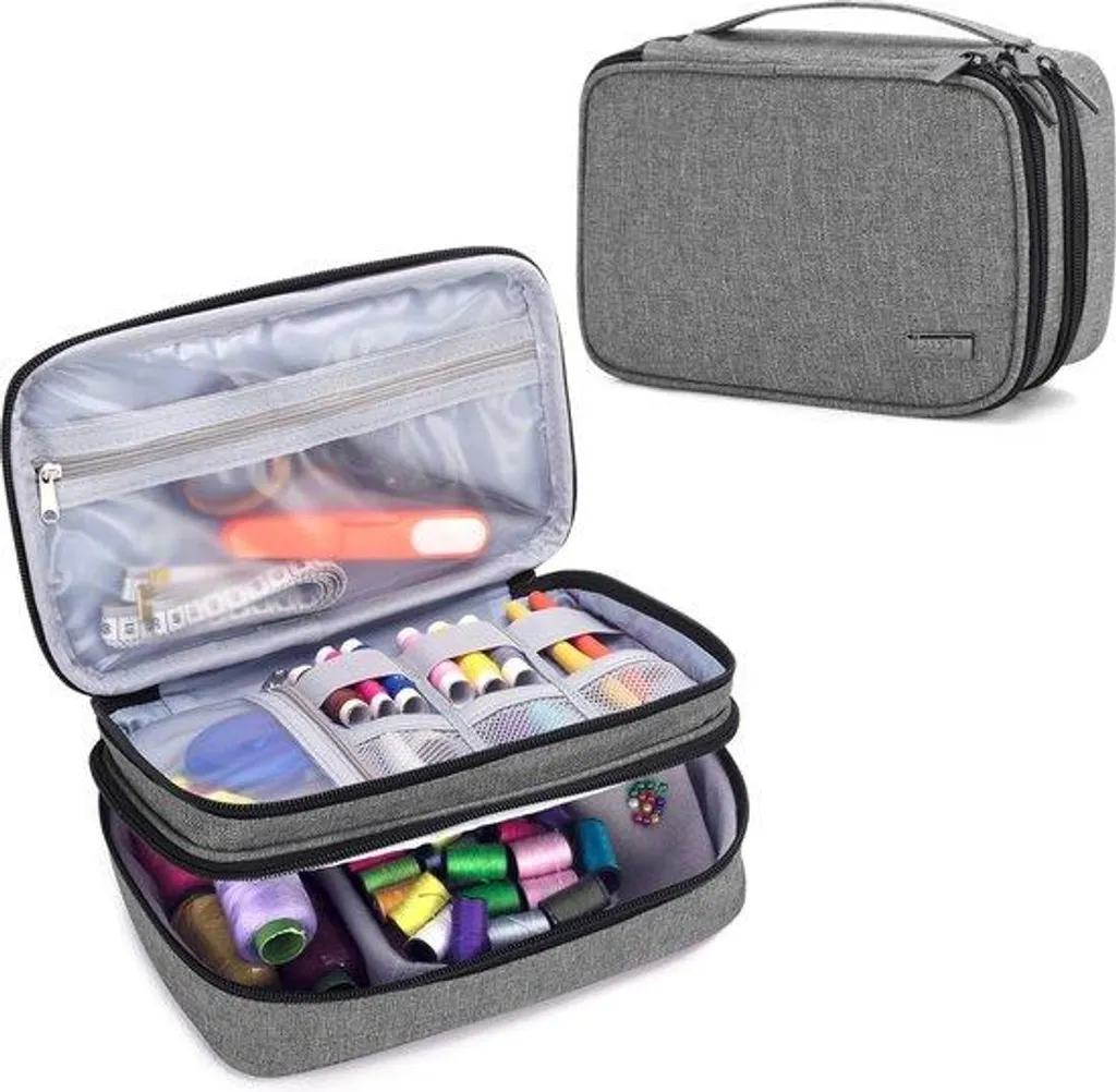 Petite trousse de couture zippée 12 pièces avec accessoires de voyage