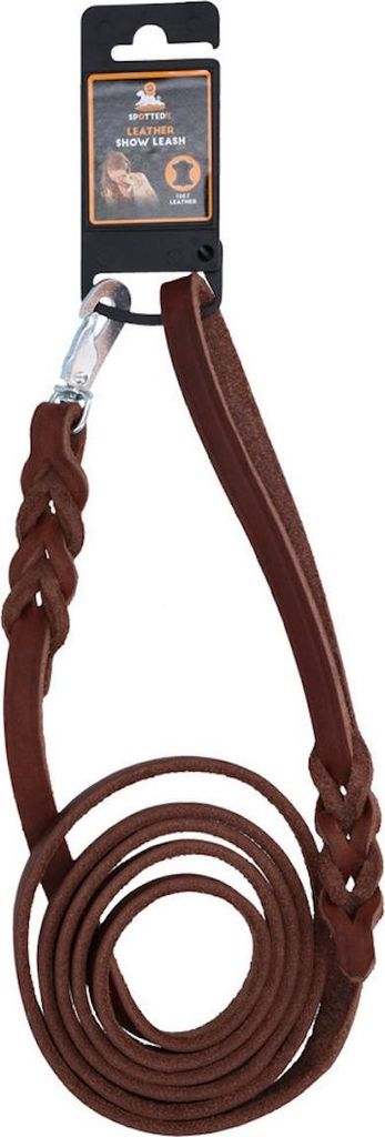 Spotted! Pro Leder Führleine mit Klipphaken braun, Maße: 180 cm / 16 mm