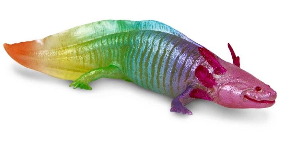 Safari Ltd 110487 Regenbogen Axolotl 18 cm Wasserwelt