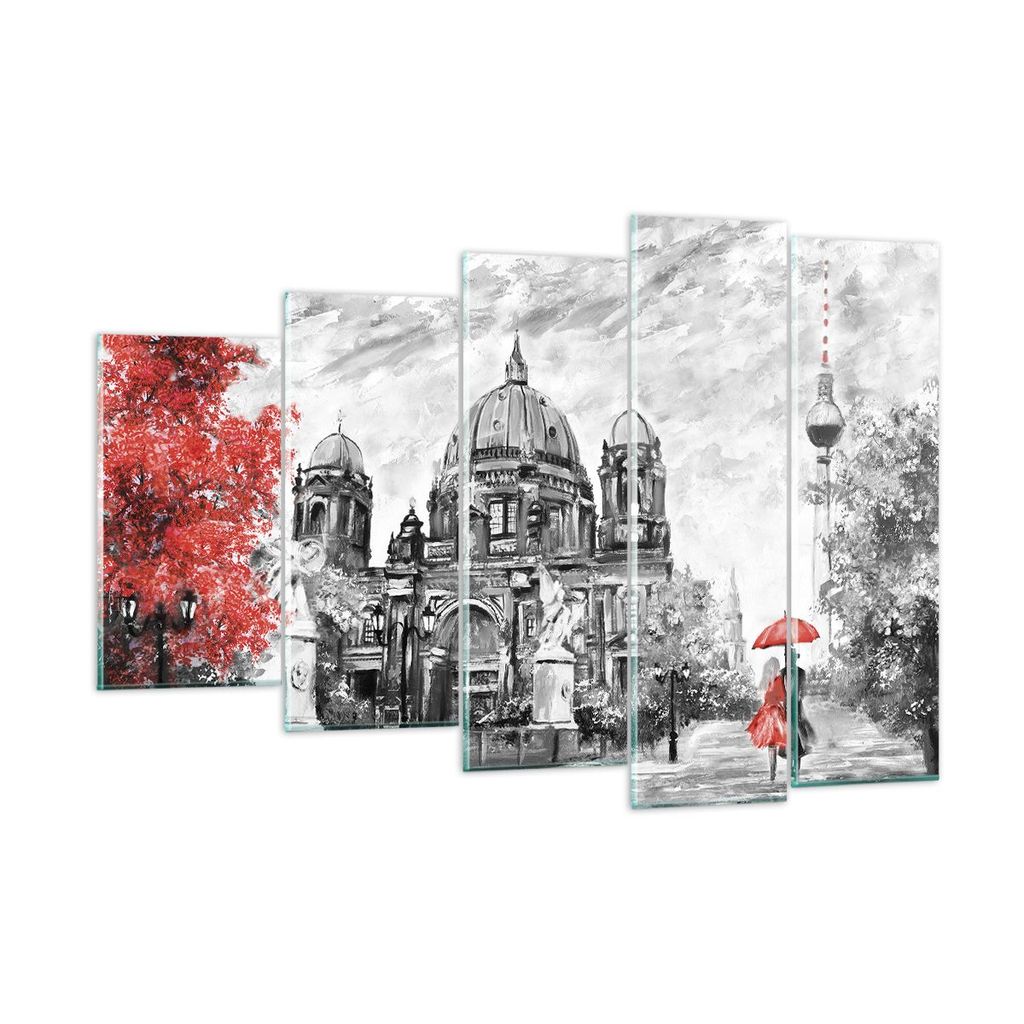 Bilder auf glas - 5 Teile - Dom Berlin Liebespaar - 150x100cm - Glasbilder - Wandbilder - Bilder - zum Aufhängen bereit - Wanddekoration aus Glas ...