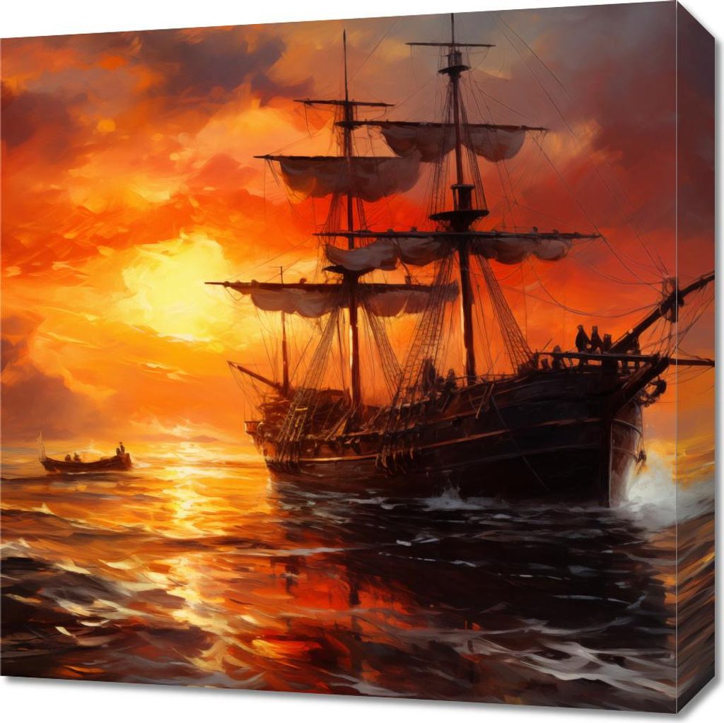Bild 50x50cm Feuer auf Wasser