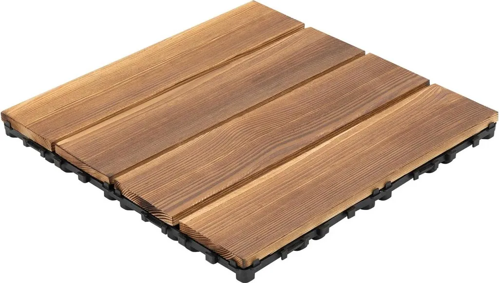 Dalles de terrasse imperméables en pin camphrier charge 3t marron 36 pcs