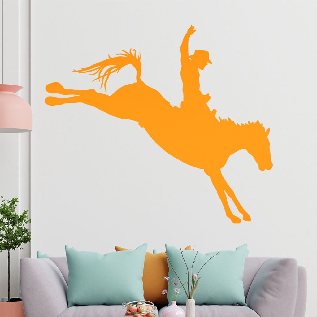 KIWISTAR Cowboy Pferd - Reiten Arena Rondeo Wandtattoo in 6 Größen - Wandaufkleber Wall Sticker - Dekoration, Küche, Wohnzimmer, Schlafzimmer, B...