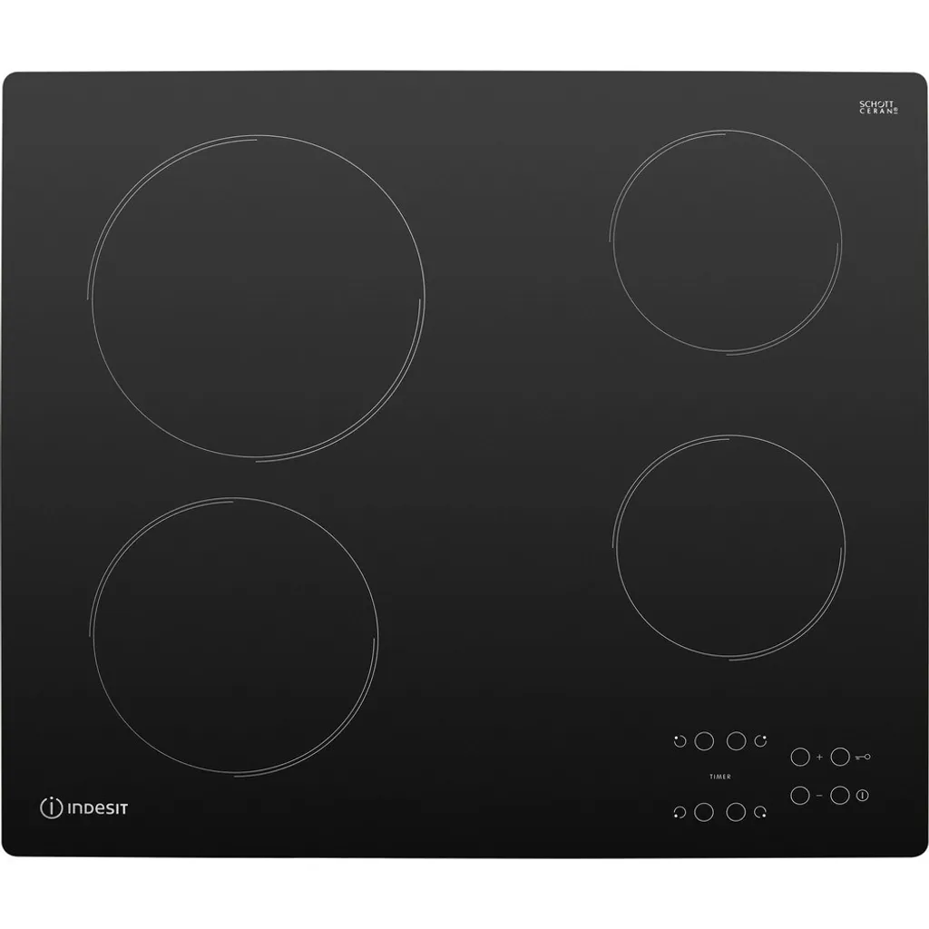 Indesit AAR 160 C Black Table de cuisson vitrocéramique encastrable 58cm