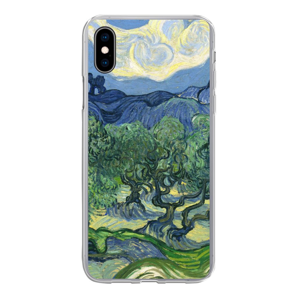 MuchoWow Handyhülle Schutzhülle Hülle für iPhone Xs Die Olivenbäume - Vincent van Gogh Silikon Softcase Handy Hülle - Handytasche
