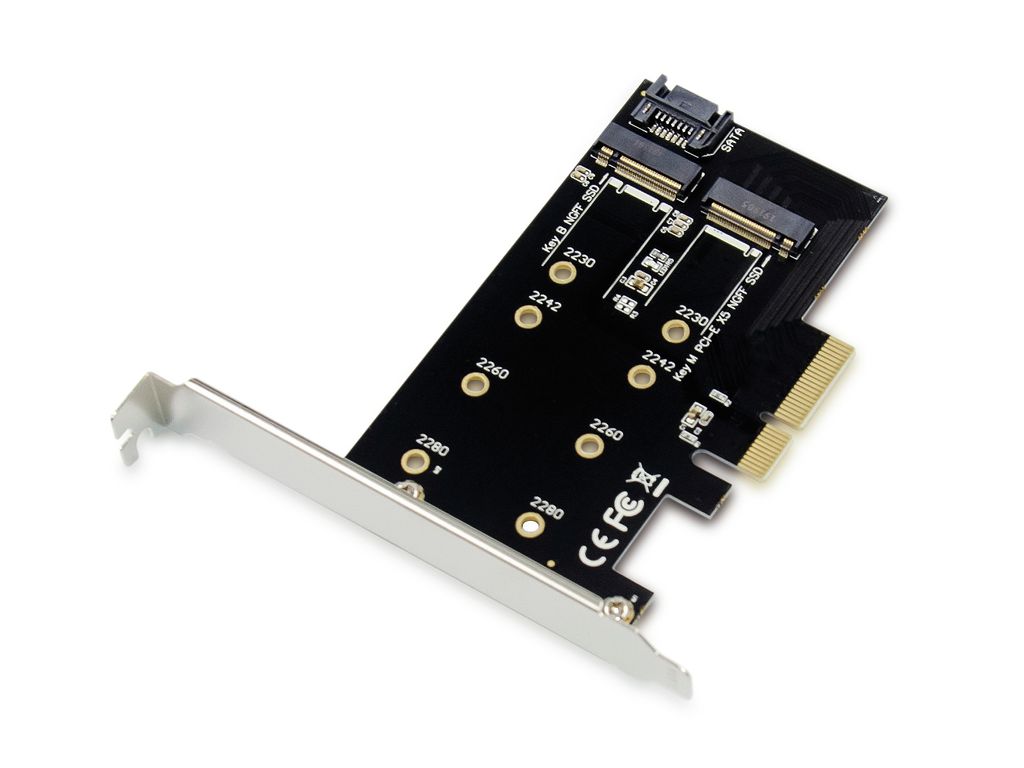 Conceptronic EMRICK 2-in-1-M.2-SSD-PCIe-Adapter SATA AHCI NVMe - PCIe - M.2 - PCIe 3.0 - Passiv - China - JMB585