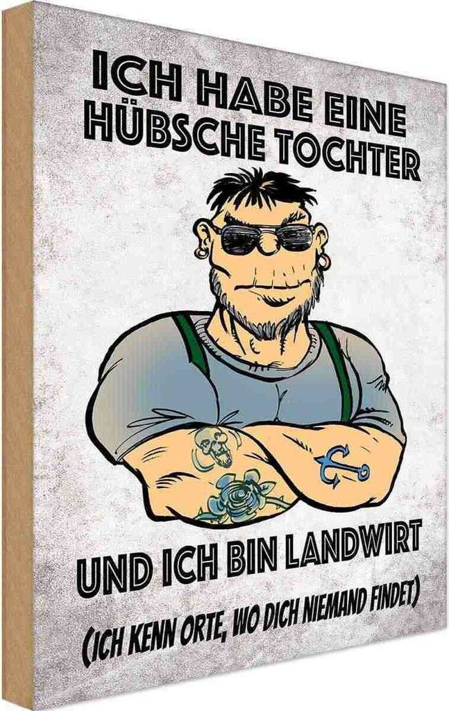 vianmo Holzschild 18x12 cm ich habe eine hübsche Tochter Familie Freunde