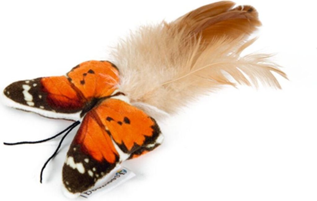 Beeztees Fligo Schmetterling - Katzenspielzeug - orange - 8x16x2 cm