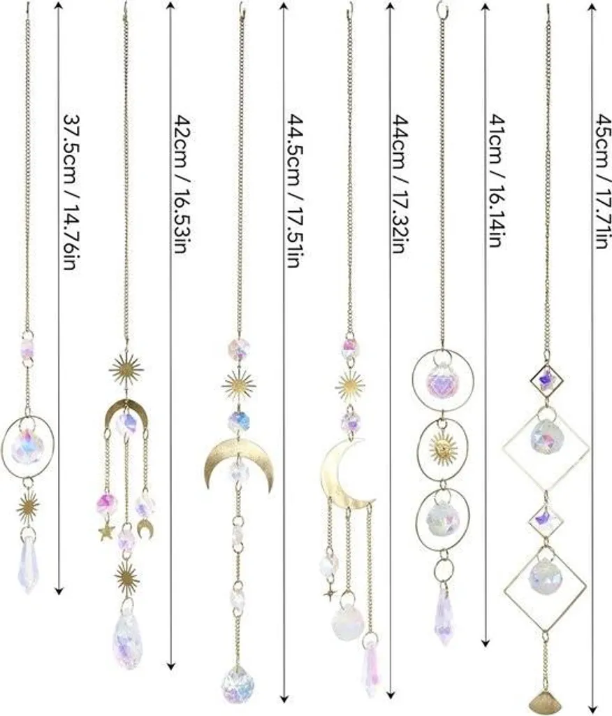 Suspension Suncatcher en Cristal - Attrape-Soleil Arc-en-Ciel Lot de 6