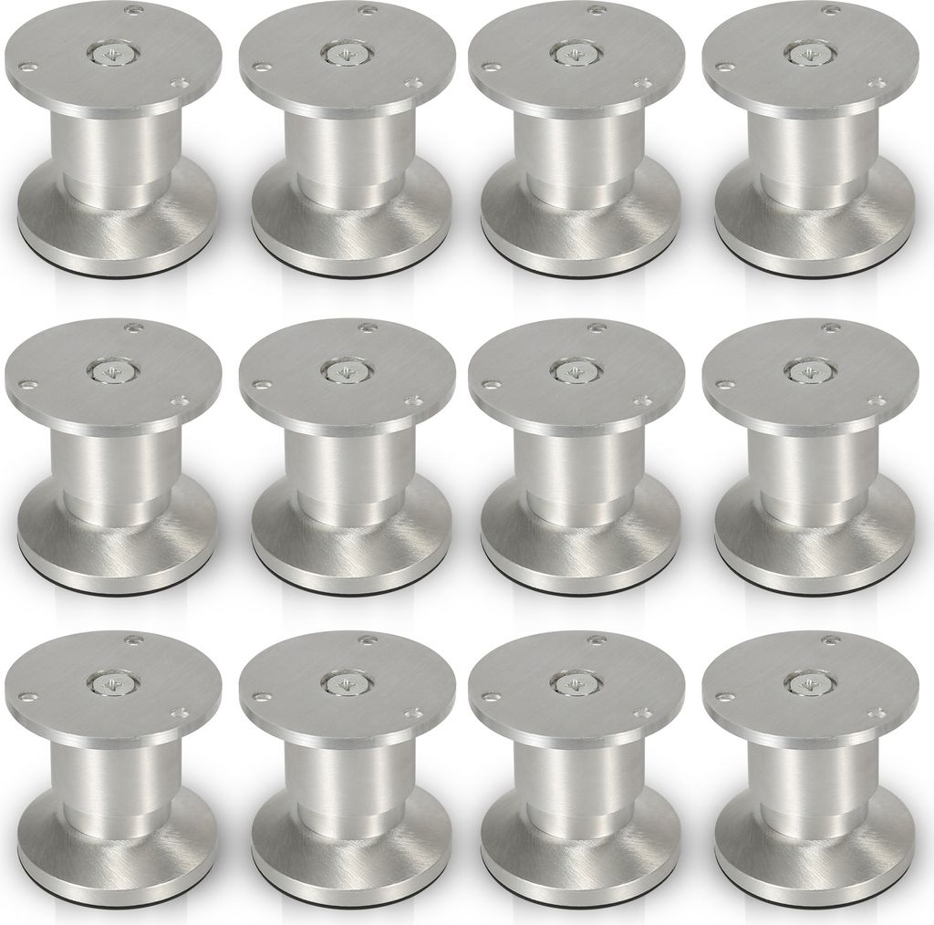 Aopunly 12er Set Möbelfüße Tischbein Set Sofafüße Möbelbeine Bettstützen Sofafüße Schrankfuß Möbelbeine Alu 4x60mm