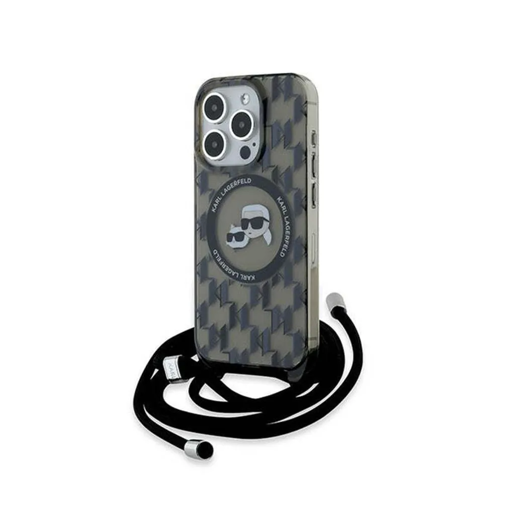 Cover iPhone 15 Pro Max Karl Lagerfeld Crossbody Magsafe Nera