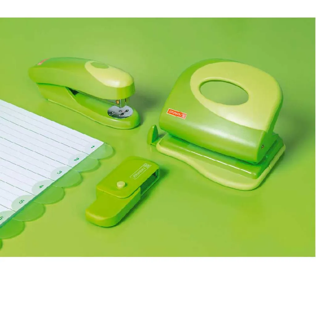 Perforateur ergonomique Soft-Touch BRUNNEN Colour Code Vert Kiwi - 4
