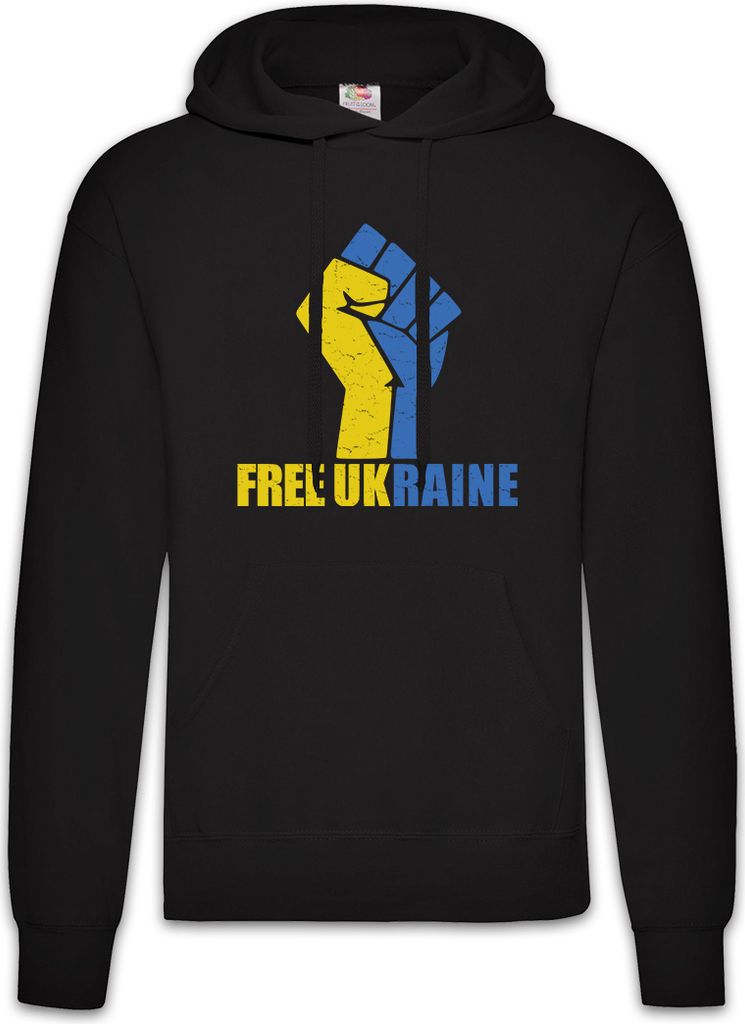 Urban Backwoods Free Ukraine Fist, Herren Hoodie, Farbe: Schwarz, Größe: 4XL